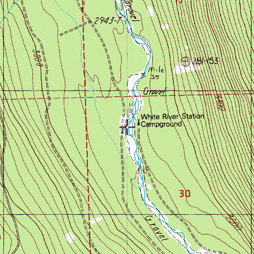 Topographic Map of White River Station Recreation Site, OR