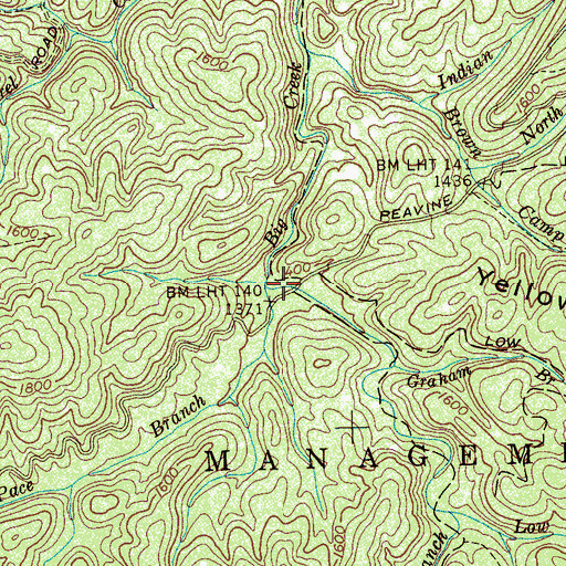 Topographic Map of Peter Camp Branch, TN
