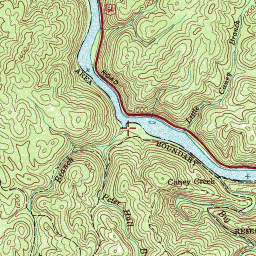 Topographic Map of Peter Hall Branch, TN