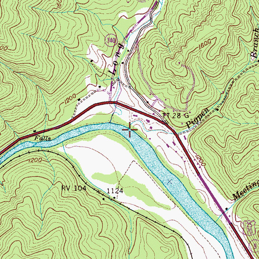 Topographic Map of Pigpen Branch, TN