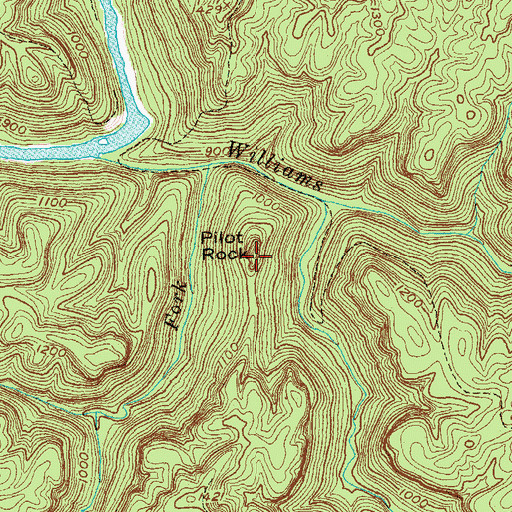 Topographic Map of Pilot Rock, TN