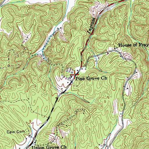 Topographic Map of Pine Grove Church, TN