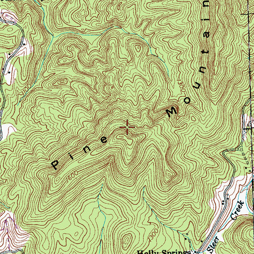 Topographic Map of Pine Mountain, TN
