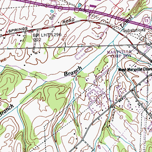 Topographic Map of Pistol Branch, TN