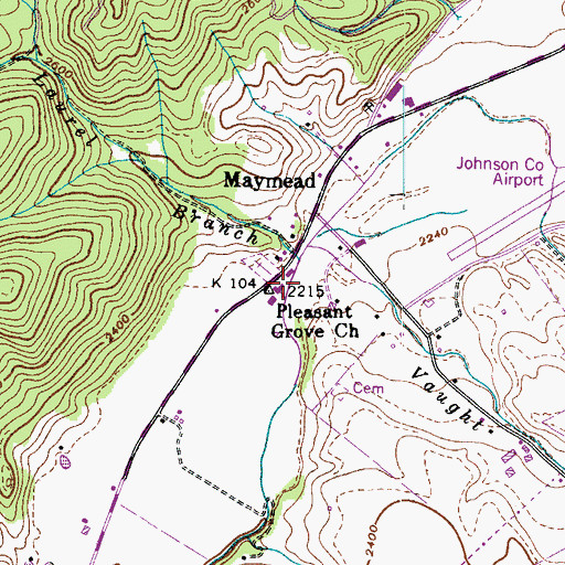 Topographic Map of Pleasant Grove Baptist Church, TN