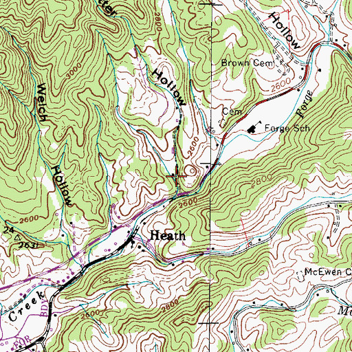 Topographic Map of Potter Hollow, TN
