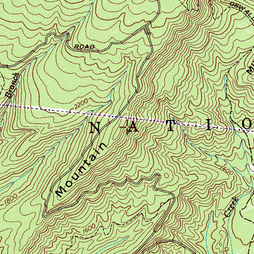 Topographic Map of Presswood Mountain, TN