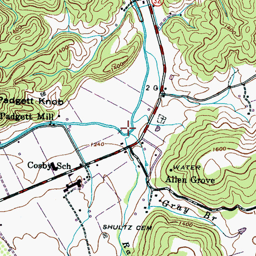 Topographic Map of Rabbit Branch, TN