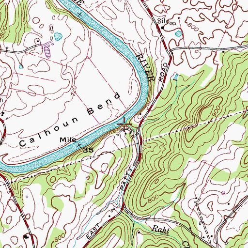 Topographic Map of Raht Chapel Branch, TN
