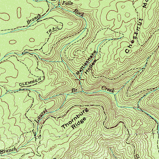 Topographic Map of Rattlesnake Hollow, TN