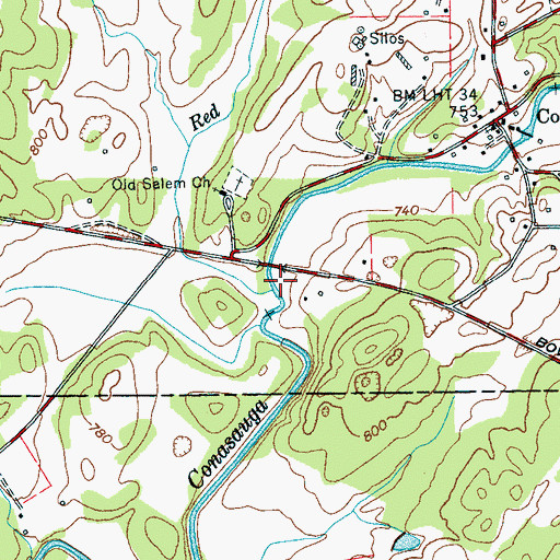 Topographic Map of Red River Branch, TN