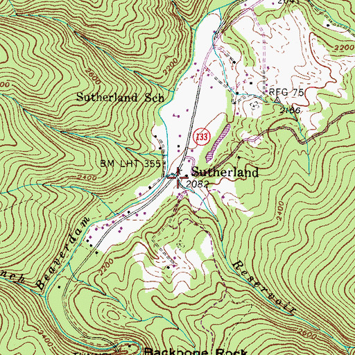 Topographic Map of Reservoir Branch, TN