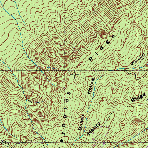 Topographic Map of Reynolds Ridge, TN