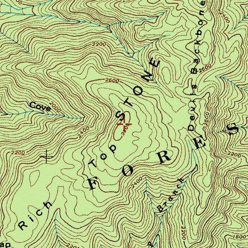 Topographic Map of Rich Top, TN