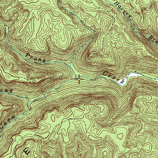 Topographic Map of Right Prong Parch Corn Creek, TN