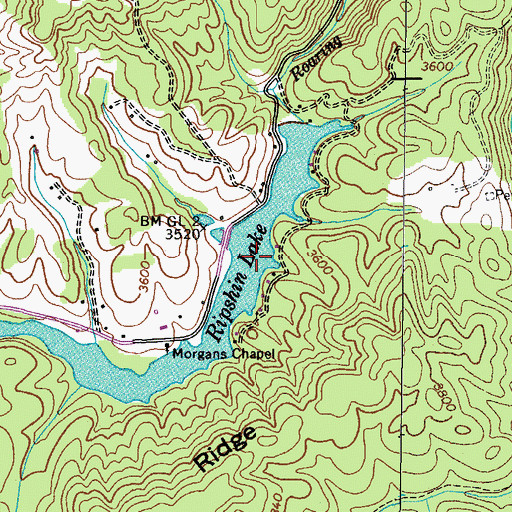 Topographic Map of Ripshin Lake, TN