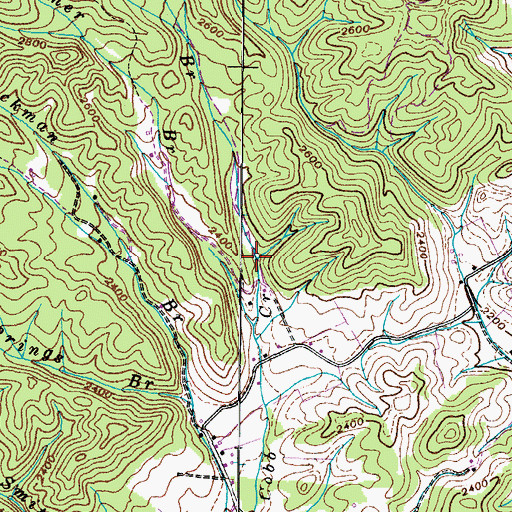 Topographic Map of Robinson Branch, TN