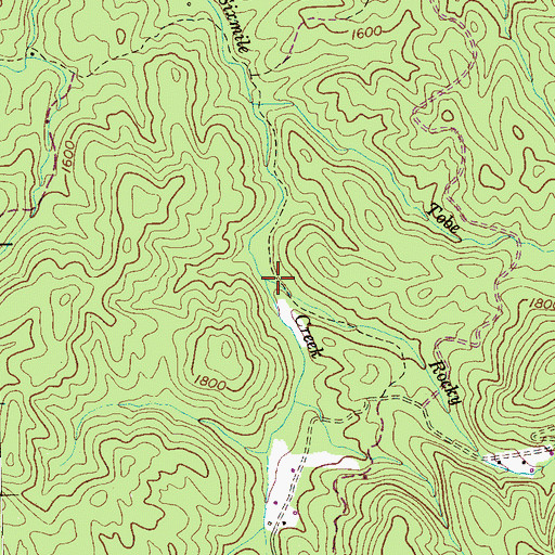Topographic Map of Rocky Branch, TN