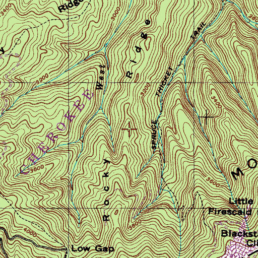 Topographic Map of Rocky Ridge, TN