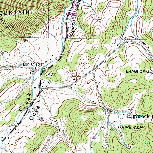 Topographic Map of Rollins Chapel School, TN