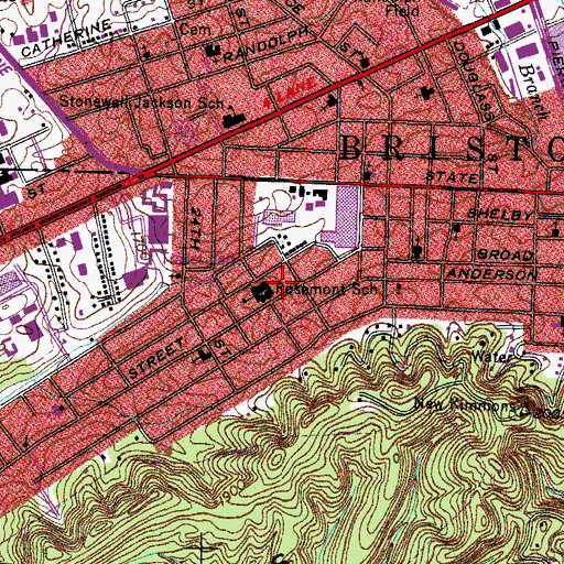 Topographic Map of Rosemont School, TN