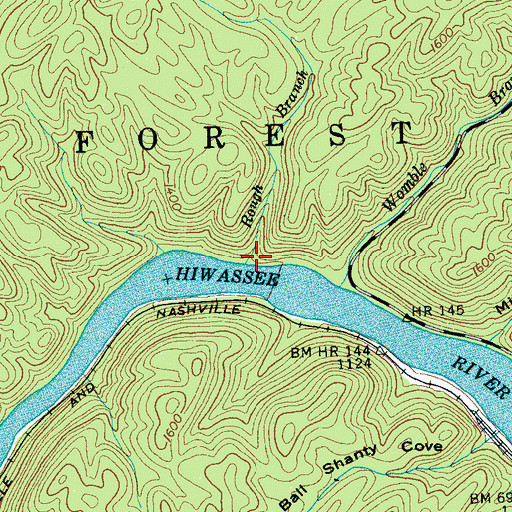 Topographic Map of Rough Branch, TN