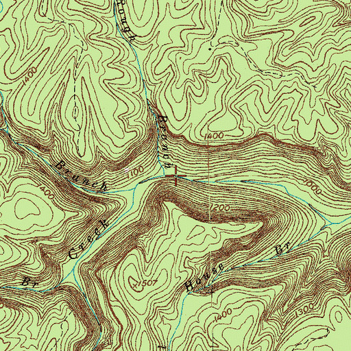 Topographic Map of Rough Branch, TN