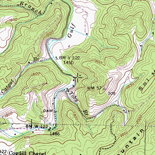 Topographic Map of Rowe School, TN