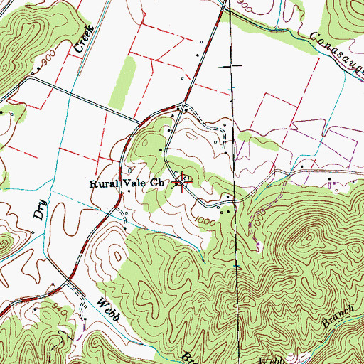 Topographic Map of Rural Vale Church, TN