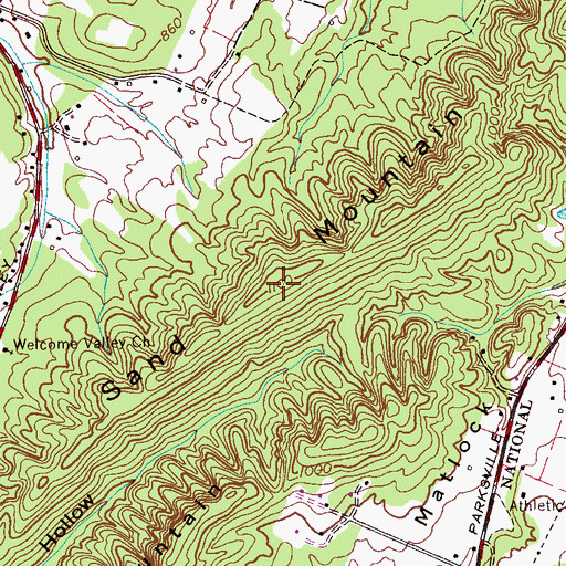 Topographic Map of Sand Mountain, TN