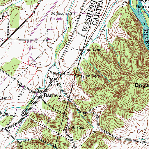 Topographic Map of Saylor Cemetery, TN