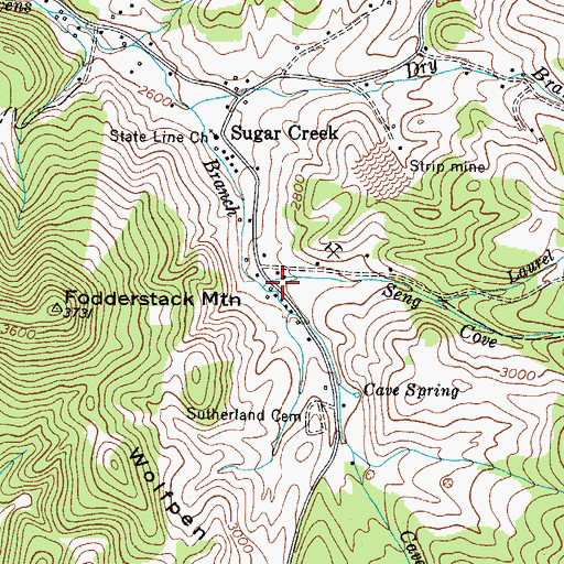 Topographic Map of Seng Cove, TN