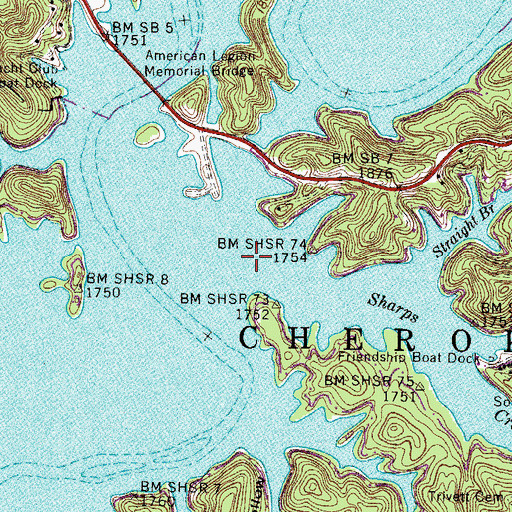 Topographic Map of Sharps Creek, TN