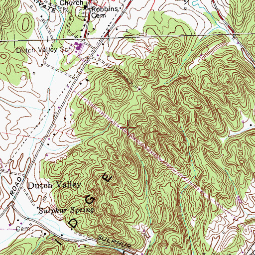 Topographic Map of Anderson County, TN