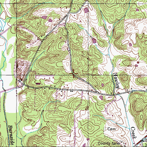 Topographic Map of Benton County, TN