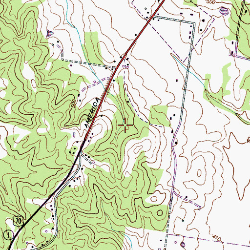 Topographic Map of Carroll County, TN