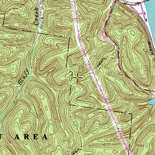 Topographic Map of Cheatham County, TN