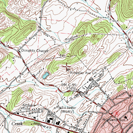 Topographic Map of Greene County, TN