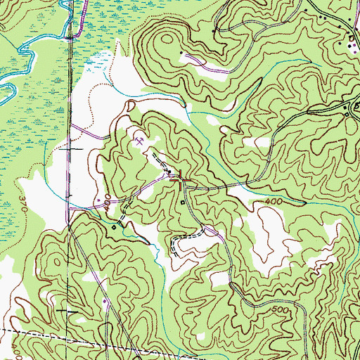 Topographic Map of Hardeman County, TN