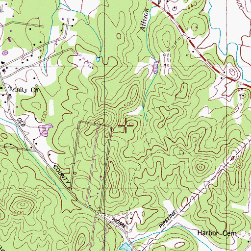 Topographic Map of Hardin County, TN