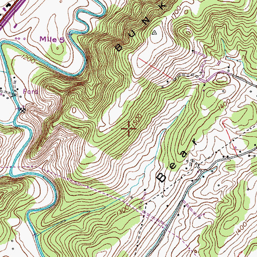 Topographic Map of Hawkins County, TN