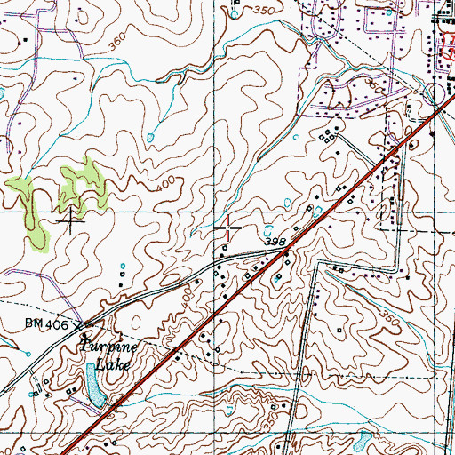 Topographic Map of Haywood County, TN