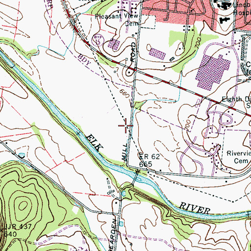 Topographic Map of Lincoln County, TN