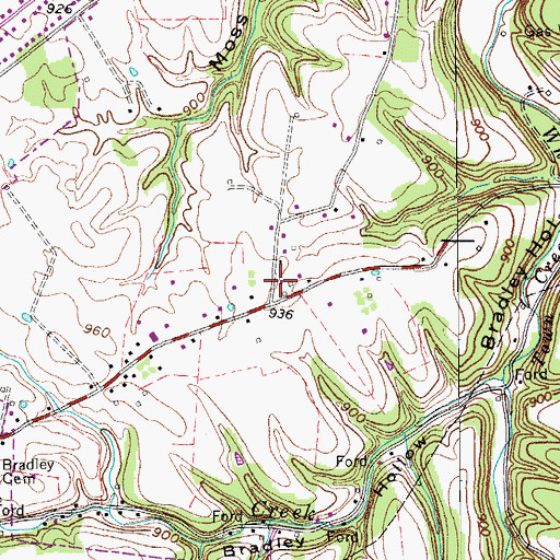 Topographic Map of Macon County, TN