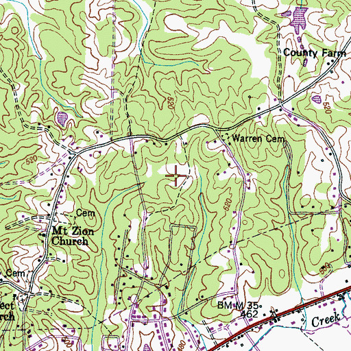 Topographic Map of McNairy County, TN