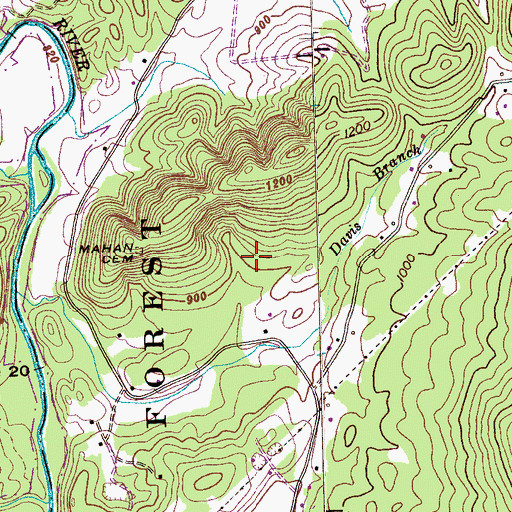 Topographic Map of Monroe County, TN