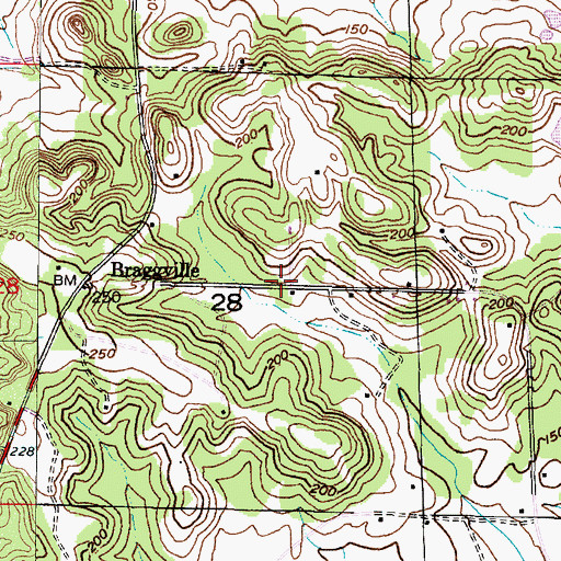 Topographic Map of Little Zion Church, AL