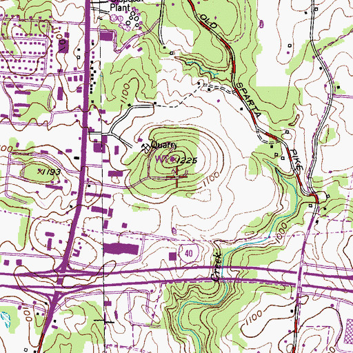 Topographic Map of Putnam County, TN