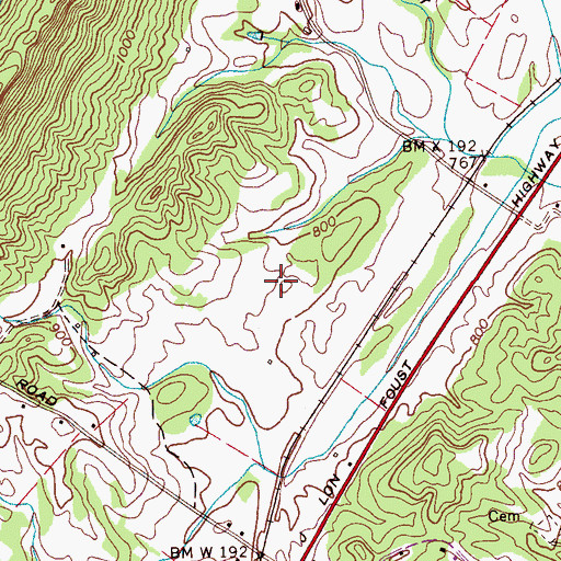 Topographic Map of Rhea County, TN