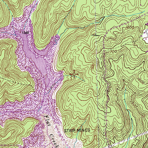 Topographic Map of Scott County, TN